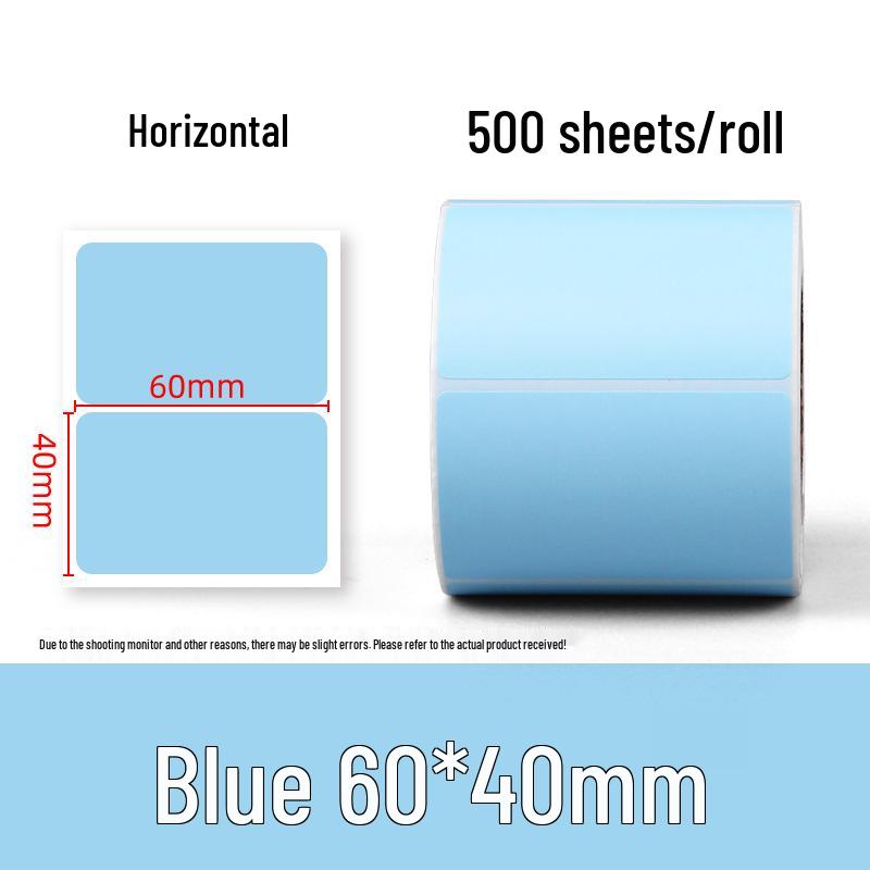 Multi-Color Waterproof Thermal Label Stickers for Milk Tea Shops (40x30mm, 60x40mm) - Yellow, Red, Blue, Self-Adhesive
