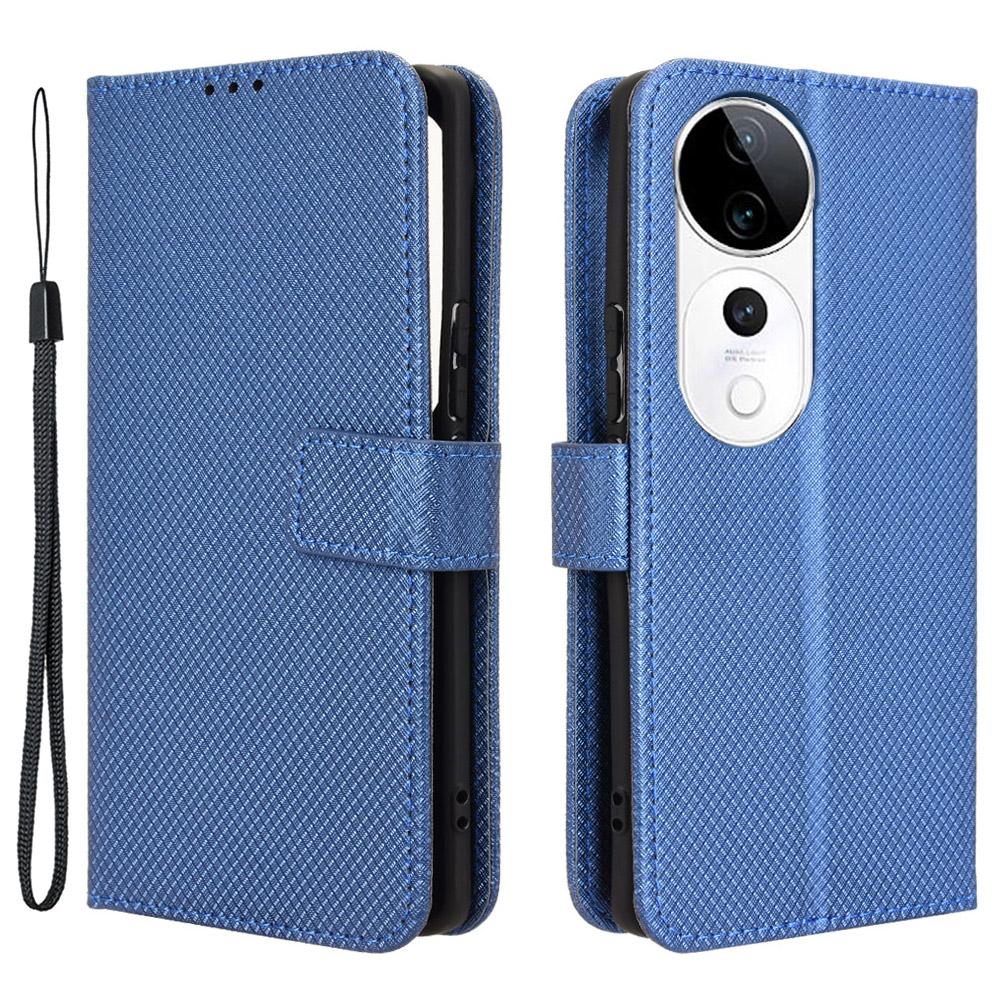 For vivo S19 Pro 5G/V40 5G Case PU Leather Diamond Texture Protective Phone Cover