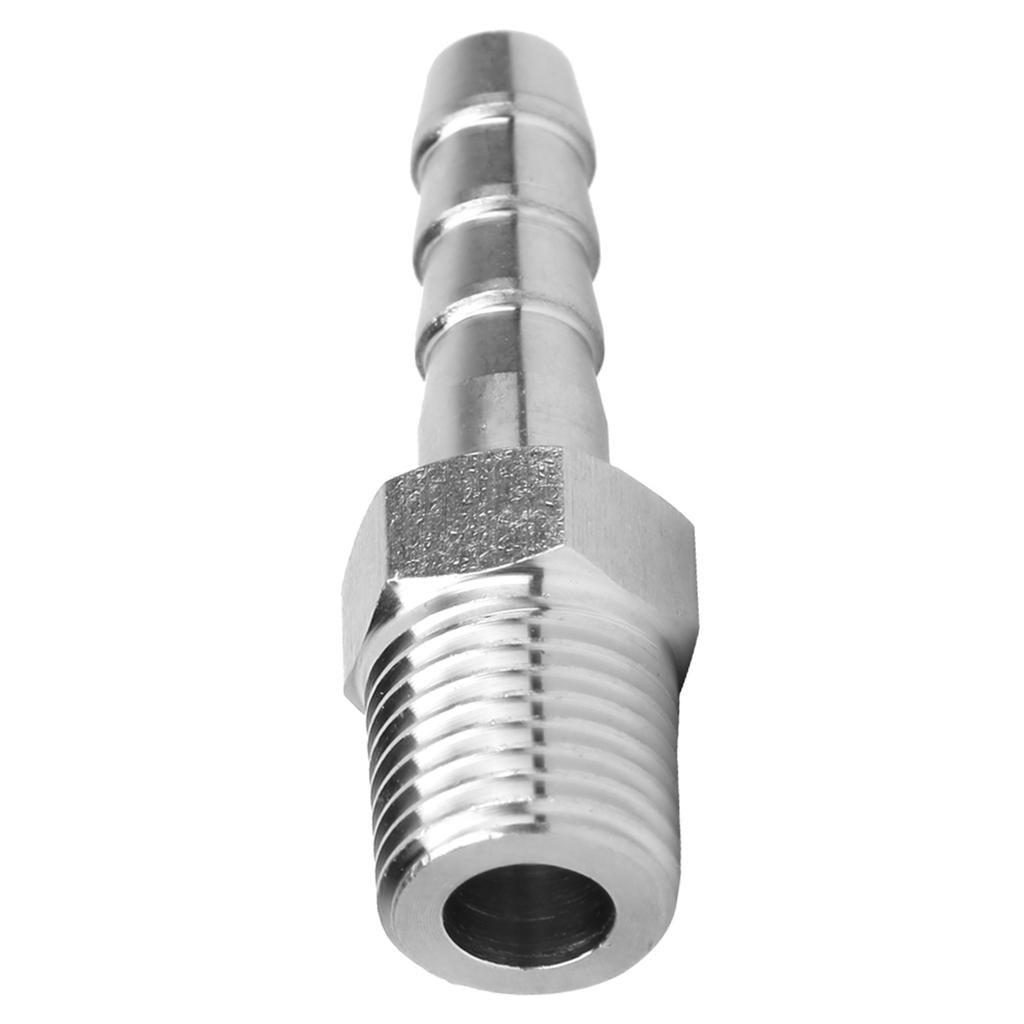 1/4in Stainless Steel BSPT Male Thread Connector Barb Joint Quick Coupling Connector Pipe Fitting Pipe Connector Barb Joint