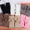 Mode Y2K Beinwärmer Damen Schnürung Verdickt Balletcore Strümpfe Warme Plüschsocken Gestrickte Beinabdeckungen JK