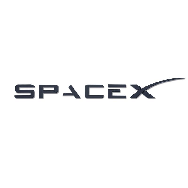 3D ABS Chrome Red Black Logo Space X Emblem Letters Car Trunk Badge Decal Space X Sticker Accessories