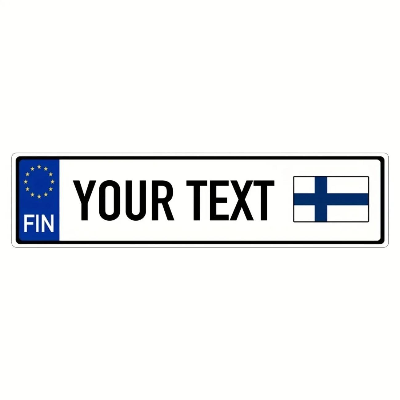 

1pc Personalized Metal Wall Sign Finnish License Plate Style Waterproof Home Garage Decor білий