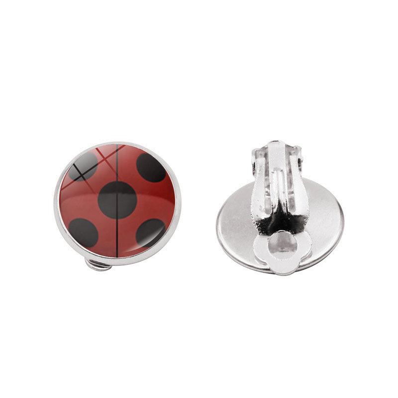 Anime-Inspired Polka Dot Ladybug Ear Clips – No Piercing Needed, Niche High-End Accessories for Women