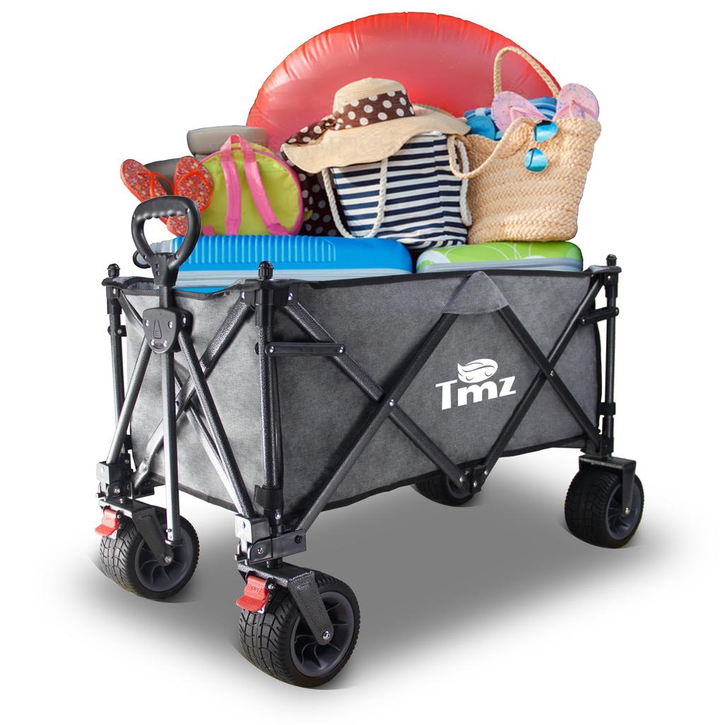 TMZ Carry Wagon Freestanding Storage Compact Load Capacity 120kg Convergence Type 130L Large Capacity Folding Outdoor Wagon Carry Cart Camping Cart