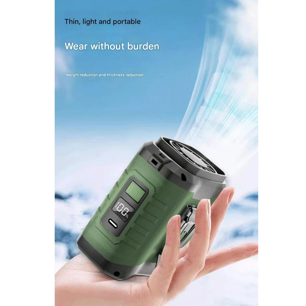 Portable Waist Clip & Fan | USB Rechargeable With LED And Power Bank