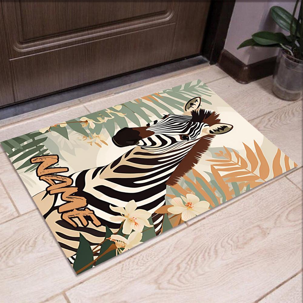 Custom Name LNTB002260915X1003==Zebra Printed Carpet,Rug for Office Chair Living Room Bedroom Kitchen Room Decor Gifts.