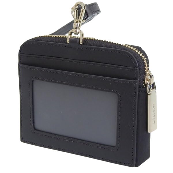Kate Spade Kartenetui, Ausweishülle, Münzbörse, Pendlertasche, Damen, Outlet-Marke, Nylon, Schwarz, Nackenband, Ausweishalter, KL878 001, Kate Spade