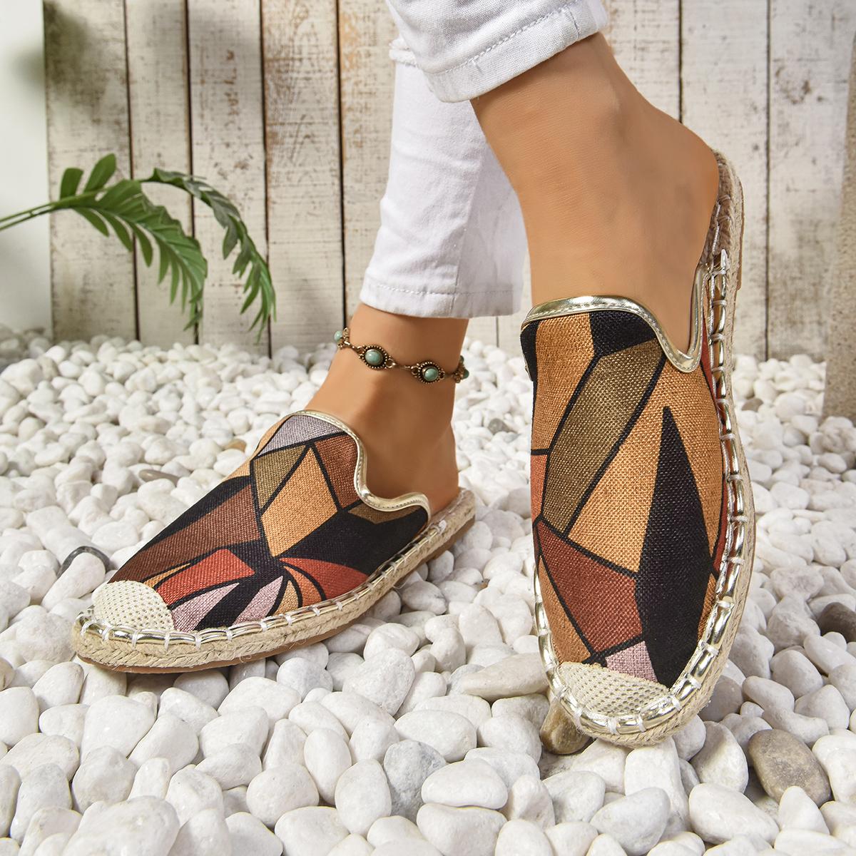 

Модная летняя обувь Женские тапочки Пляжные шлепанцы Дышащие льняные плоские тапочки Женские повседневные льняные тапочки с бантом Женские тапочки Сандалии Обувь 43