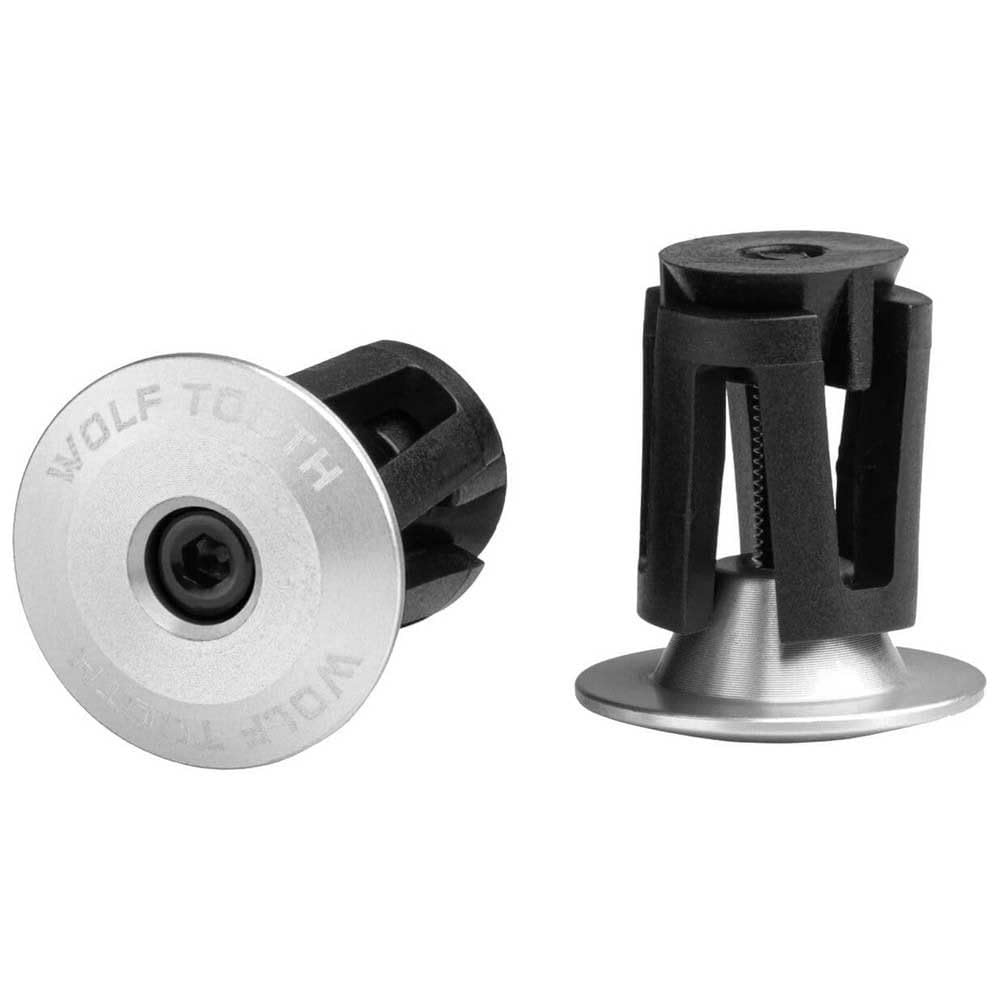 

Wolf Tooth Alloy Bar End Raw Silver Plugs, (U1BARPLUG-AL-RSIL)