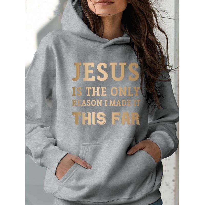 2025 Stylish European Long-Sleeve Letter Print Hoodie for Women - Casual Autumn/Winter Sweatshirt