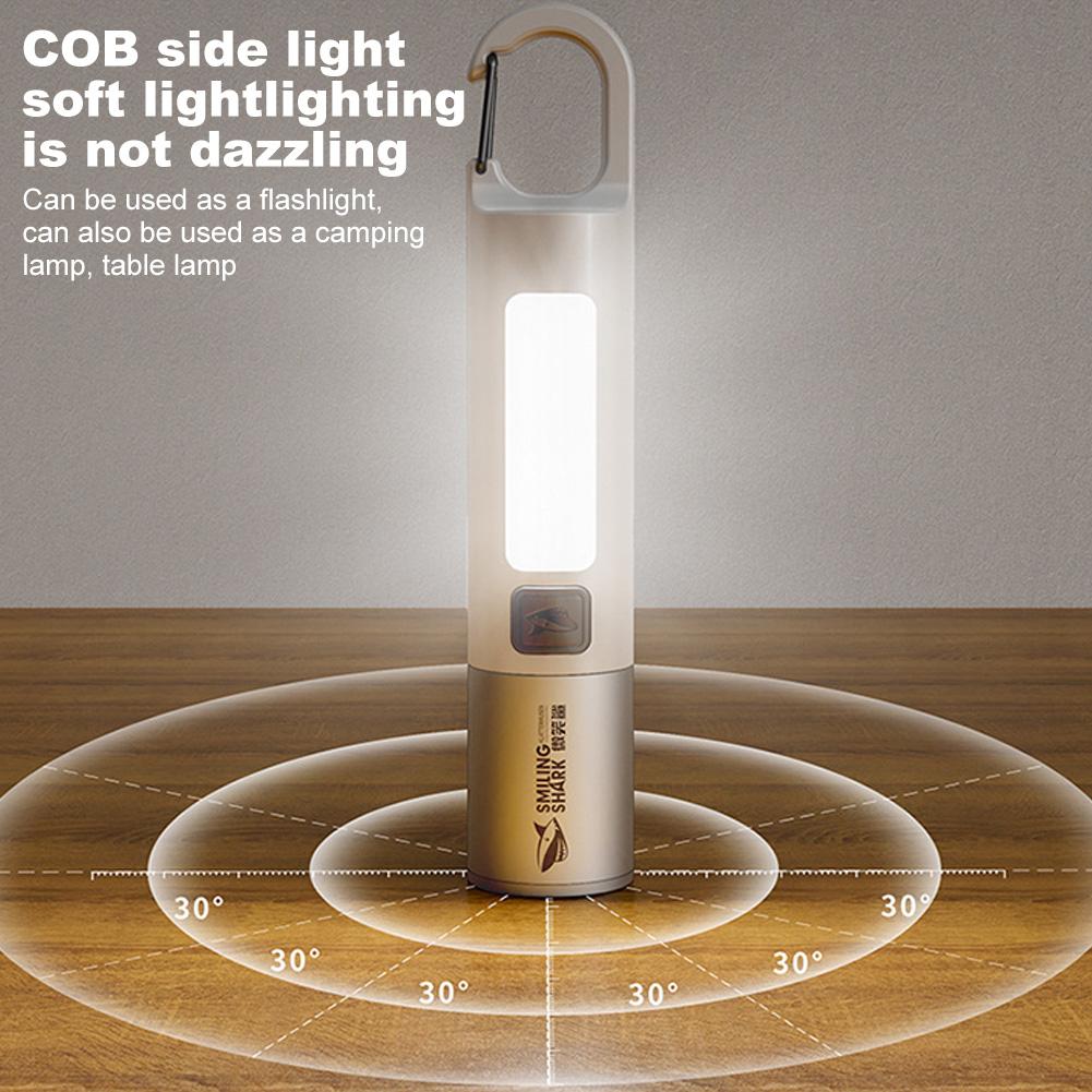 10Pcs LED Flashlight Telescopic Zoomable Flashlight 3 Modes Portable Work Light with Hook USB Rechargeable for Night Fishing