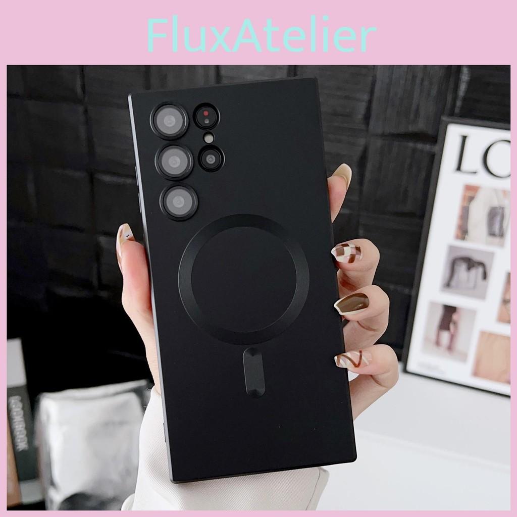 Wireless Charge Magnetic Phone Case With Lens Protection For Samsung S21 Ultra