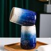 Blue Ceramic Bathroom Amenity Set Starry Sky Gold Sprayed Bathroom Accessories Home Lotion Bottle Tooth Brushing Cup Soap Dish