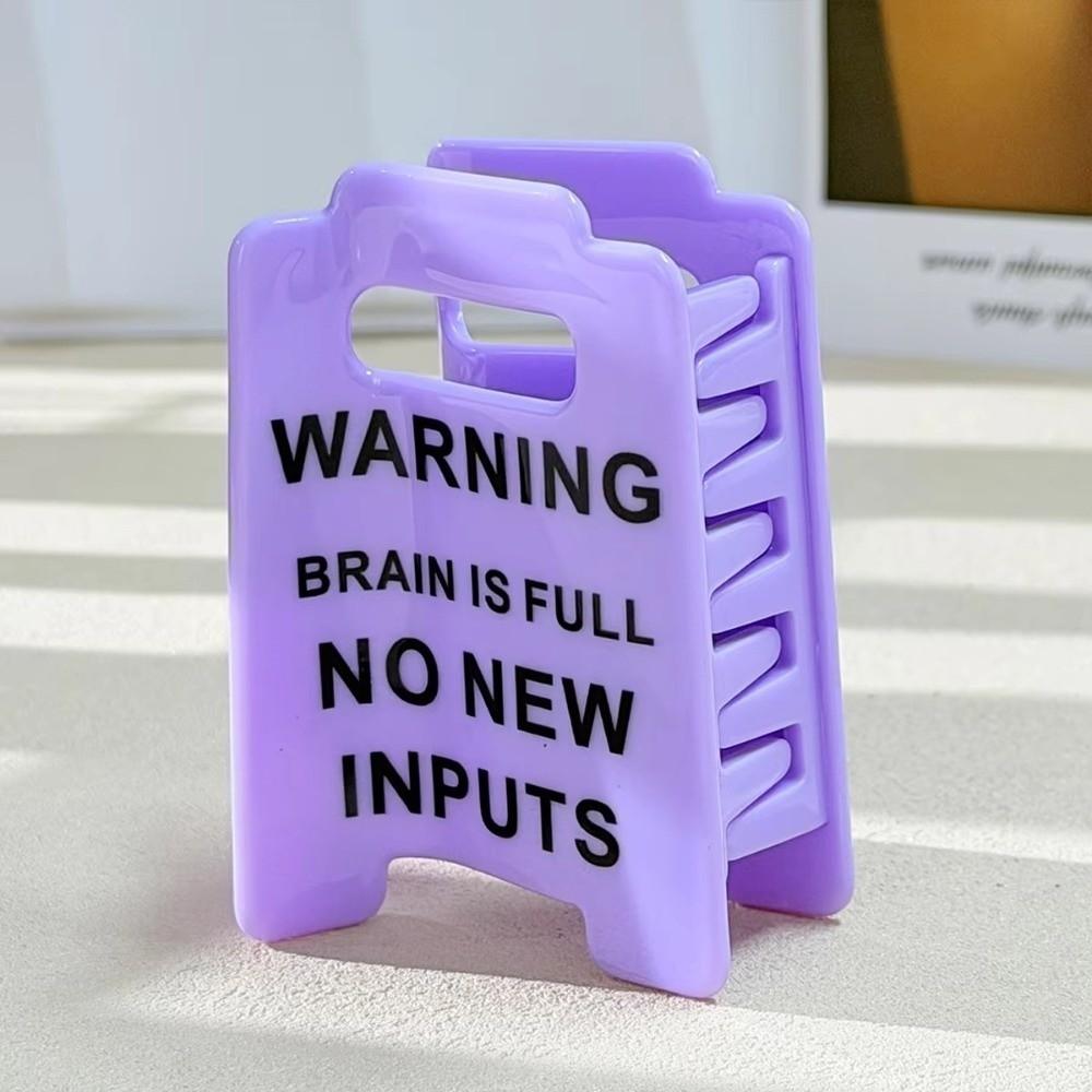 Metal Spring Warning Sign Hair Clip PVC Crab Hair Claw New Claw Hair Clip  For Women
