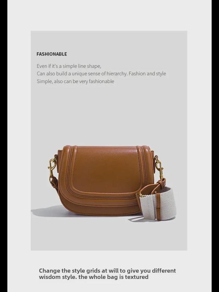 Z Cross-Border 2024 Women's Saddle Bag: Versatile Wide Shoulder Strap Crossbody & Underarm Bag