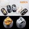 12 Pcs New Nail Four-color Mixed Tin Set of Nail Special Gold and Silver Foil Paper