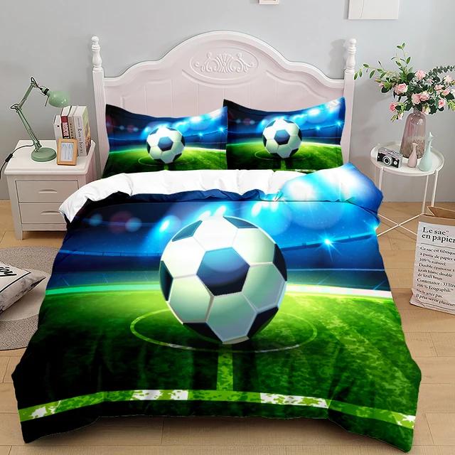 Football Duvet Cover Set 3D Soccer Printed Boys Teens Bedding Set Sports Theme Double Queen King Size 2/3pcs Comforter Cover