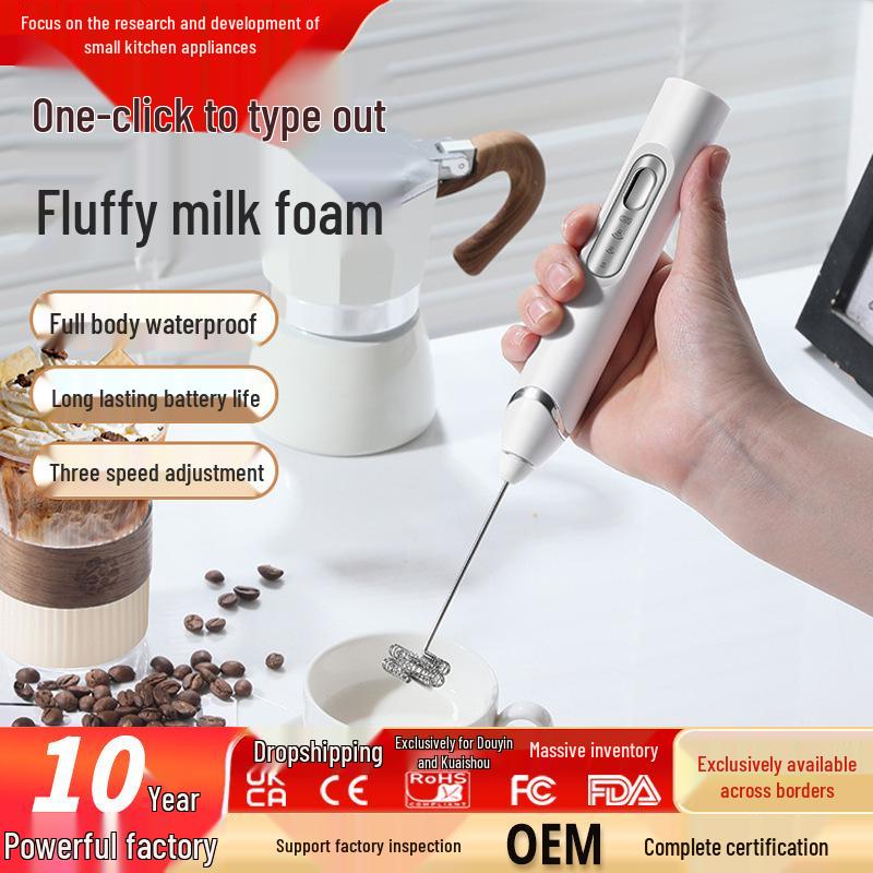 Handheld Electric Milk Frother and Coffee Stirrer