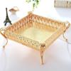 European Vintage Fruit Plate High-End Round El Glass Plate Multi-Layer Fruit Basket  Creative Cake Plate Ornaments