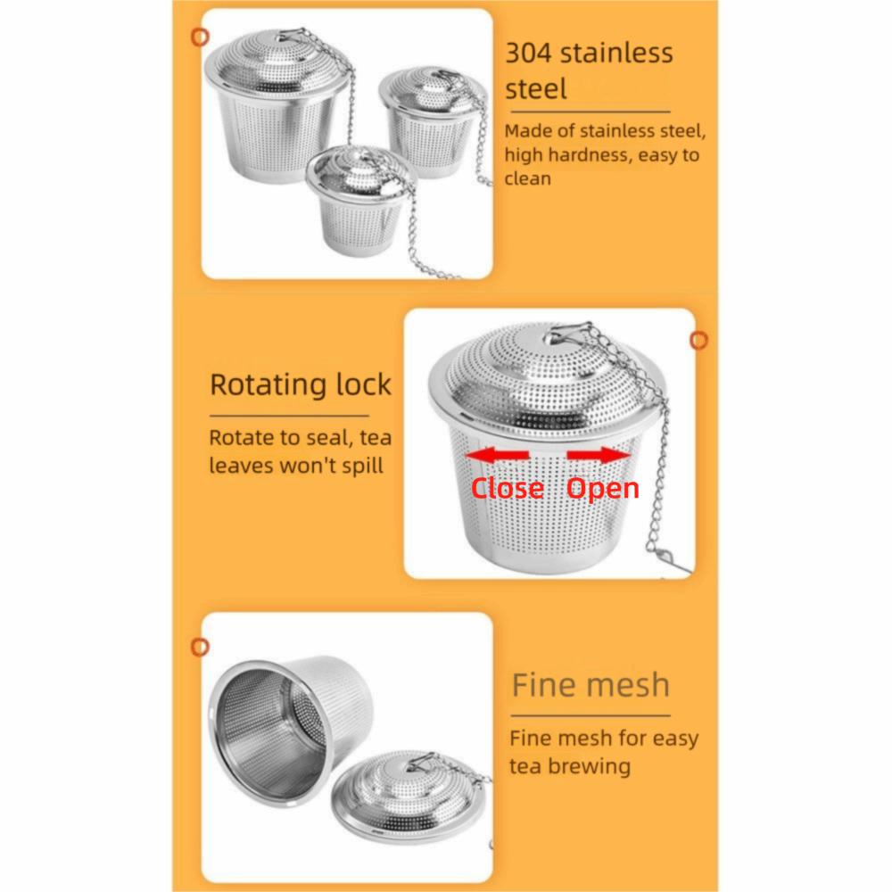 Extended Chain Stainless Steel Tea Infuser with Hanging Hook Spice Mesh Filter  Kitchen