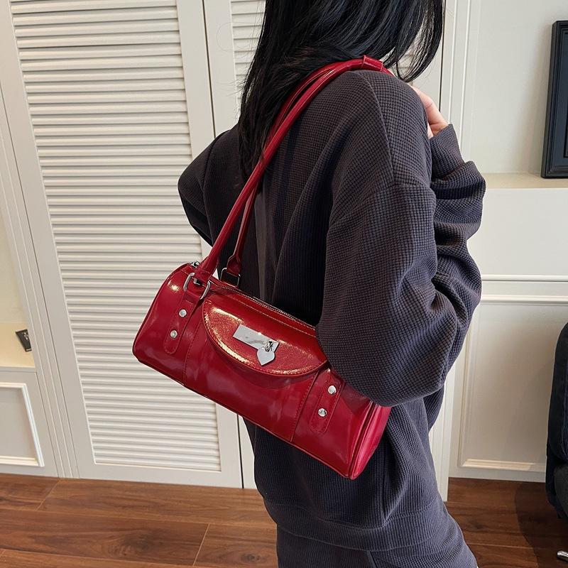 Niche bowling handbag women's 2025 summer new fashion simple Spice girl commuter shoulder messenger women's bag