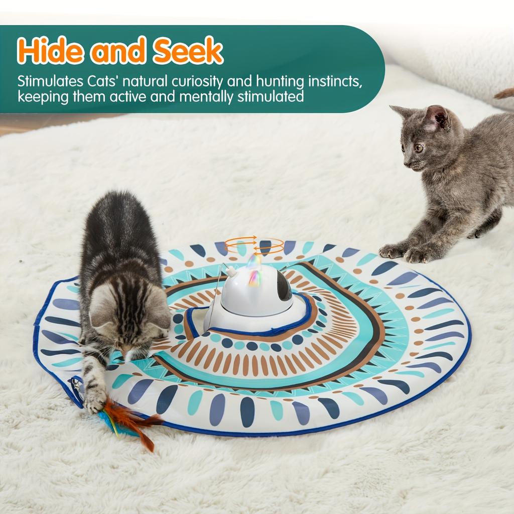 USB Rechargeable Electronic Toys with a Moving Feather, Perfect for Entertaining Bored Cats of All Breeds