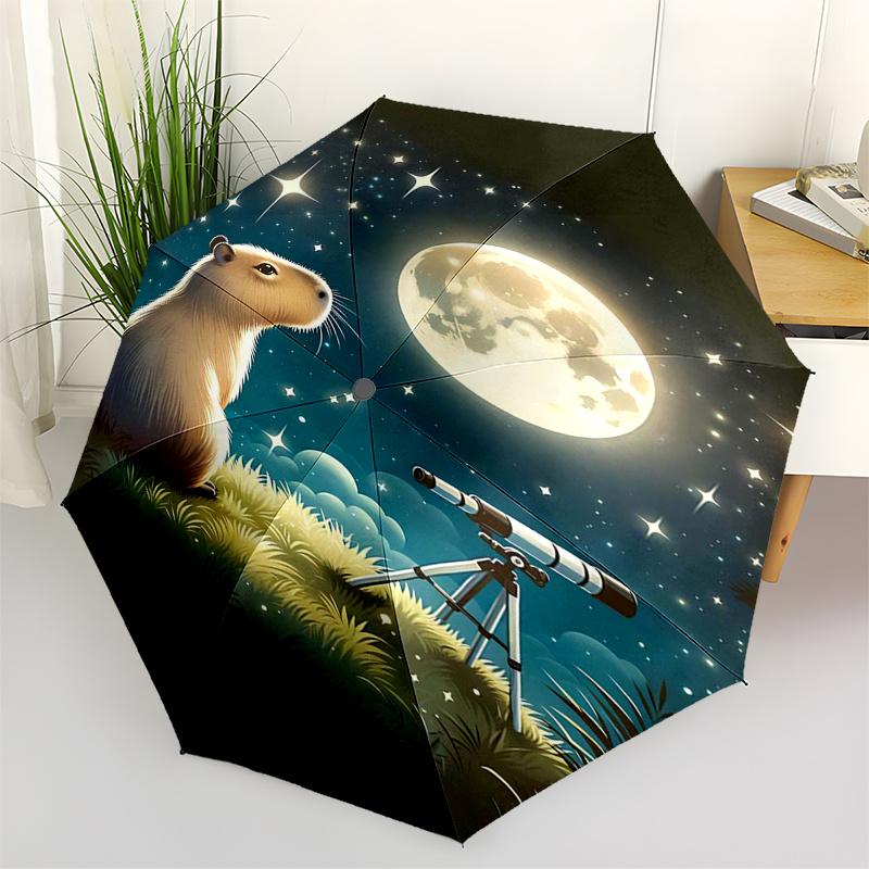

Capybara Themed Travel Umbrella-8 Ribs Automatic Opening and Closing, Portable Folding Design, Compact and Stylish Umbrella Suitable for Out