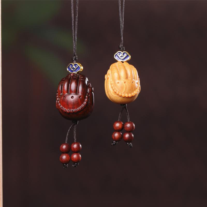 Palm Treasure Handcrafted Wooden Pendant - Mobile Phone Charm & Car Ornament