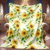 A 2D Sunflower-themed Flannel Blanket with Soft High-definition Digital Printing, a Cooling Blanket Suitable for All Seasons! Made of Soft and Breatha