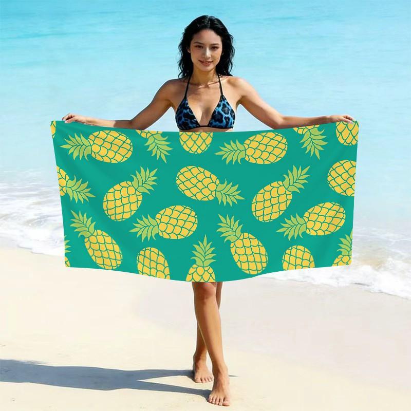 Ultrafine Microfiber Beach Towel Thick Quick Dry Bath Absorbent Swim Custom Print Design Adults Kids Pool Travel