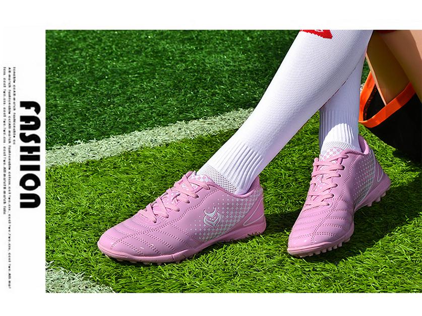 Kids' Pink Football Cleats - Unisex Spike Shoes for Girls & Boys, Korean Style Training