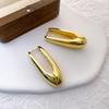 Copper Metal Hoop Earrings for Women Simple Design Exquisite Young Girl Gift Wedding Accessories Beautiful Jewelry