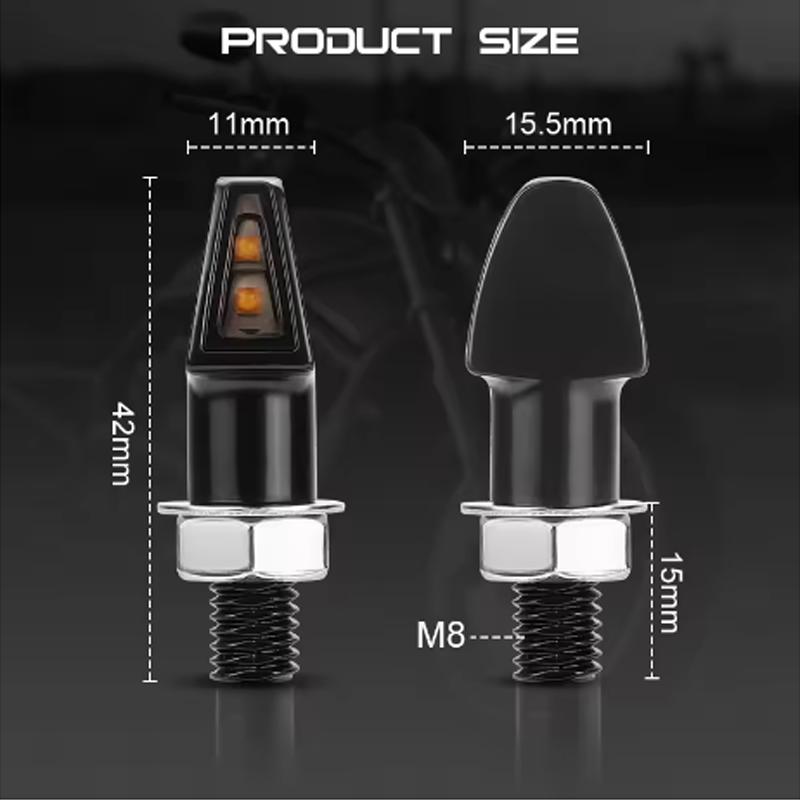 Motorcycle 12V Side Marker Mini Light LED Direction Turn Lamp Amber Waterproof Universal For Dirt Motorbike Cruiser Cafe Racer