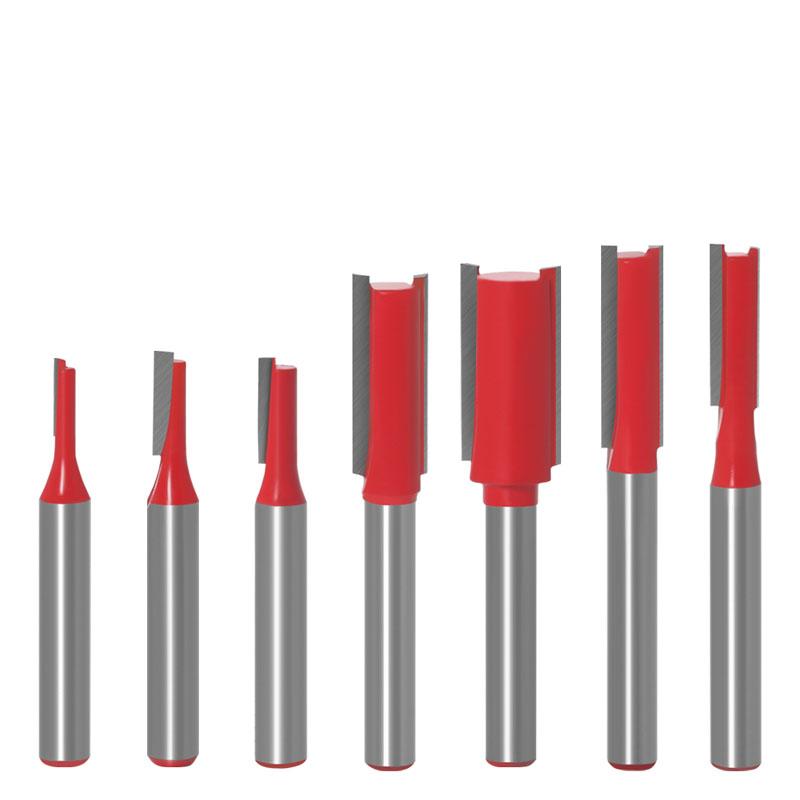 1/7 stücke Einzigen Doppel Flöte Gerade Bit 6mm 1/4 zoll Schaft Fräser für Holz Wolfram Hartmetall Router bit Holz Werkzeug