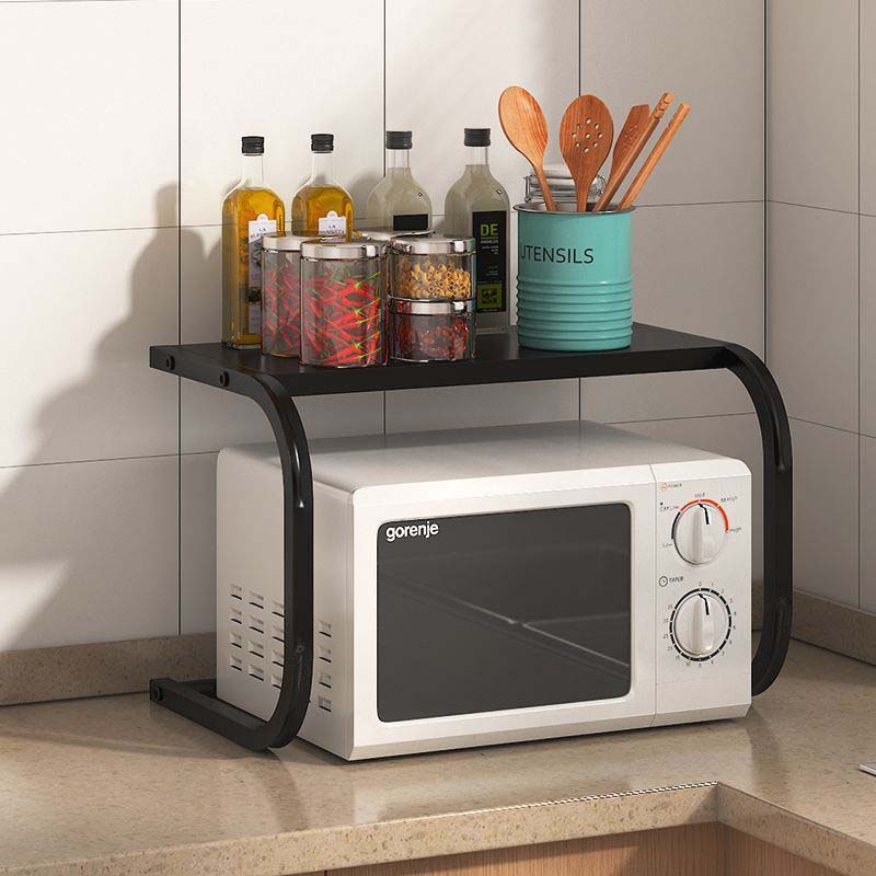 Kitchen Organiser 2 Tier Carbon Steel Shelf Kitchen Table Microwave Kitchen Storage Drill-Free Cutlery Organiser Spice Rack
