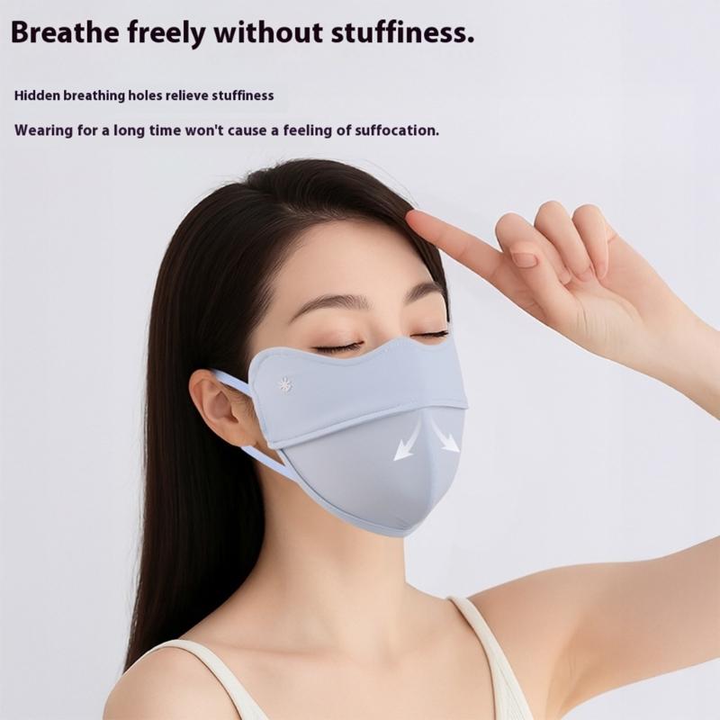 Sun Protective Breathable Meshes Face Cover Breathable Sunscreens Neck Cover for Cycling Camping Travel