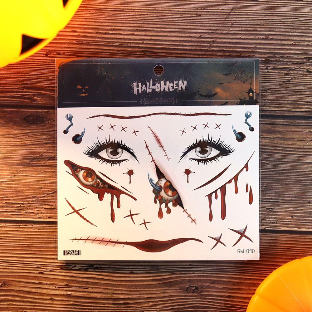 Waterproof Face Decorations Sticker DIY Temporary Scar Stickers Body Art Decals Halloween Party