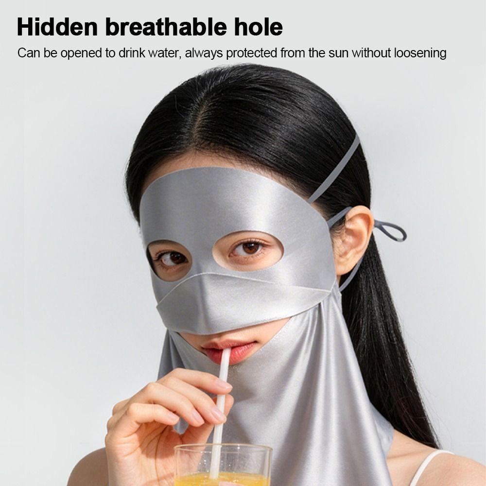 New Full Face Face Mask for Women UPF50+ Breathable Sun Protection Mask Dust-proof Smooth Anti-UV Scarf Summer