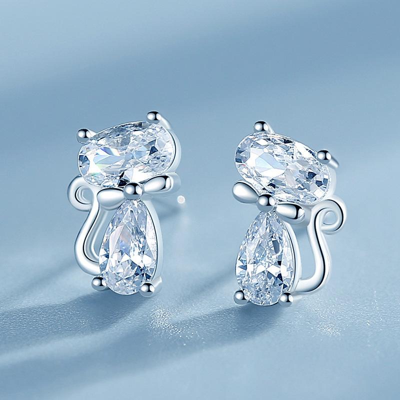 2023 Cat Stud Earrings Female, Exquisite Versatile Bow Temperament Shining Jewelry, Source