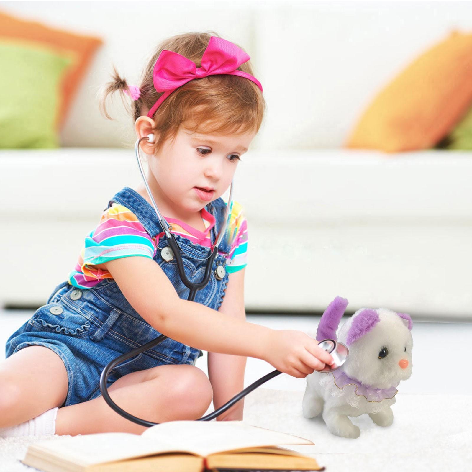 

Электрическая плюшевая игрушка, которая ходит, лает и движется, имитация машины, плюшевая игрушка One Size фиолетовый