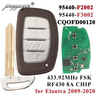 Jingyuqin 95440-F2002 F3002 CQOFD00120 For Hyundai Elantra   Smart Car Key Remote Control 4 Button Fob 433MHz 8A Chip