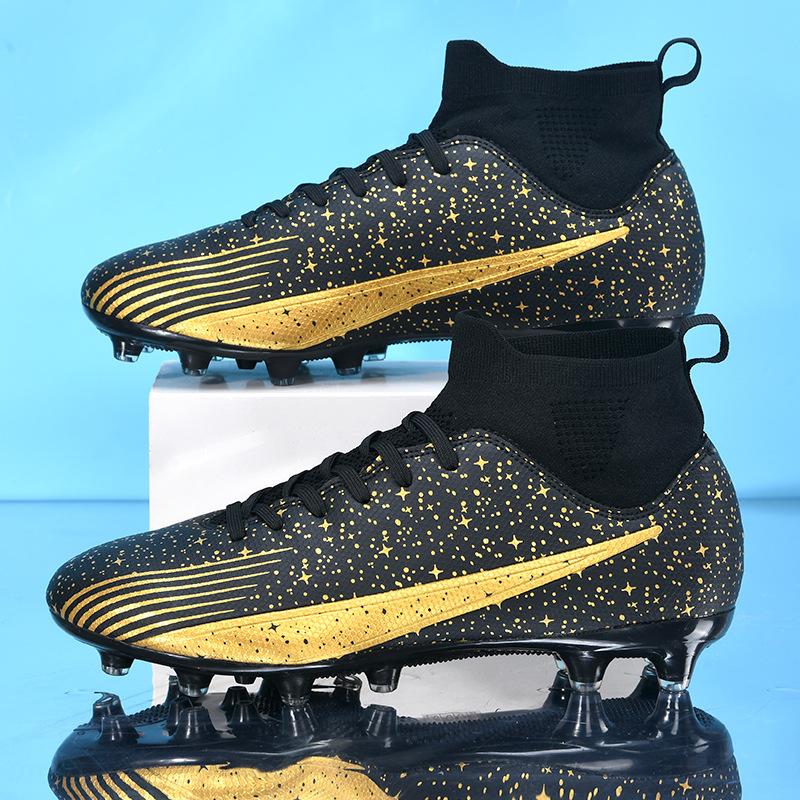 Factory High-top Football Shoes AG Long Nails Broken Nails Men and Women Artificial Grass Students Sports Training Football Spikes