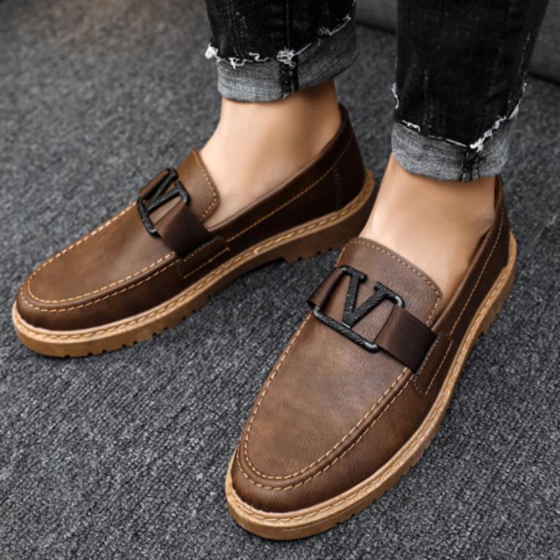 Klassische Original Herren Lederschuhe Sommermode Freizeitschuhe Herren Halbschuhe Bequeme Business Flats Büro Arbeitsschuhe