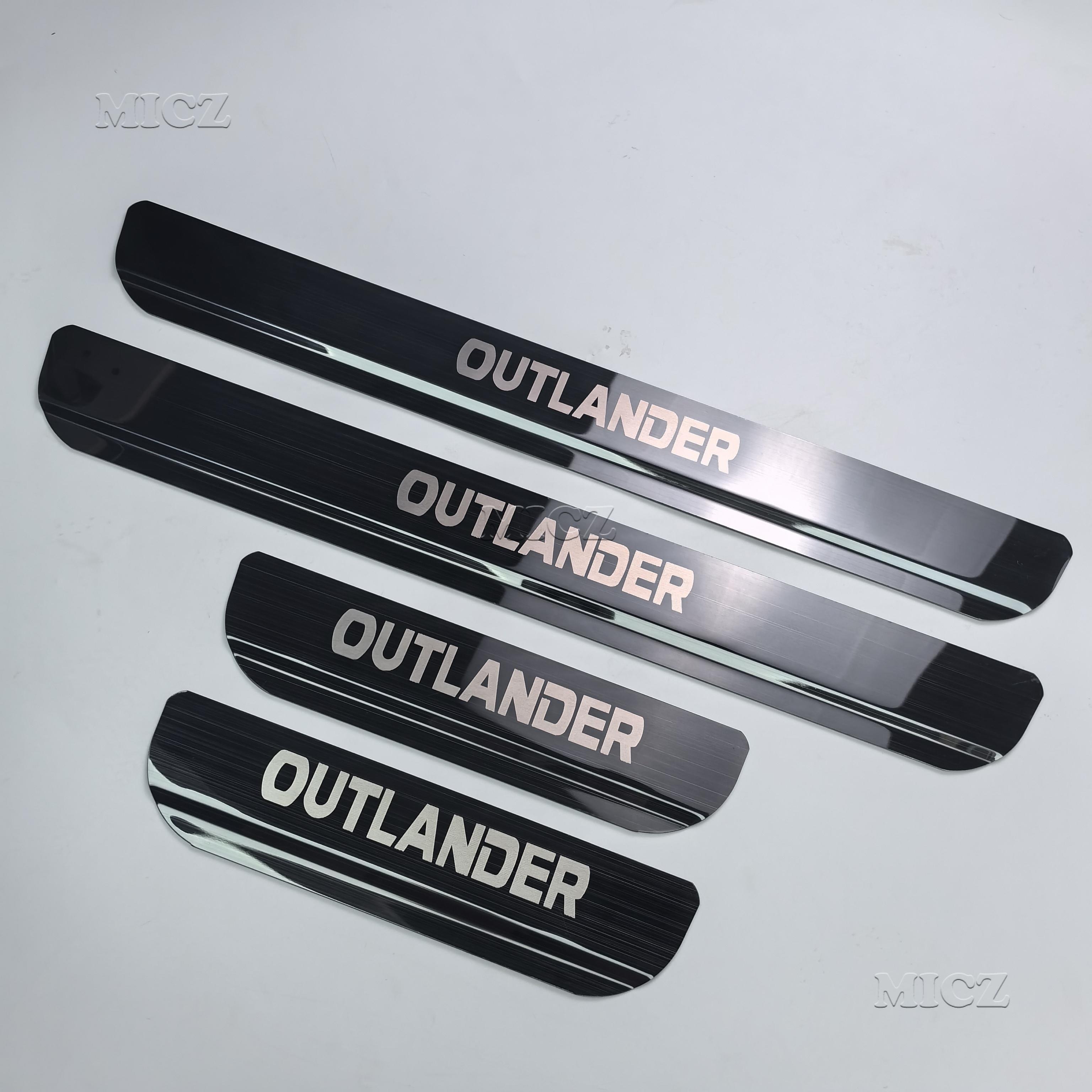 

Для Mitsubishi Outlander автомобильные аксессуары нержавеющая сталь порог порога защитная пластина порога 2013 2014 2015 2016 - Black brushed