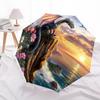 1 PC Automatic Folding Umbrella - Dragon Sunset Pattern, Portable & Foldable Design with 8 Ribs, Christmas Birthday Gifts