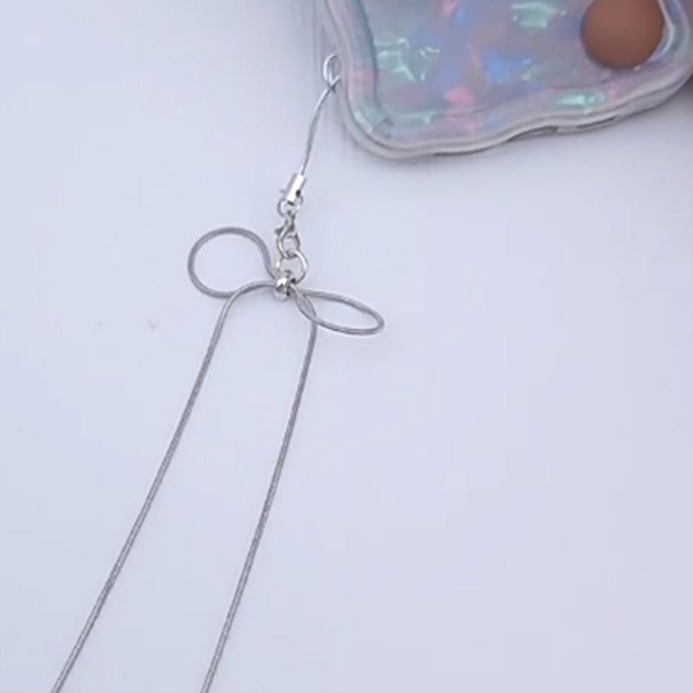 Snake Bone Mobile Phone Pendnt Metal Bow Mobile Phone Chain Simple Phone Rope  Women/Lady/Girl