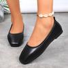 Fashion Simple Leather Single Shoes Women 2025 Spring and Autumn Fashionable Comfortable Flat Shoes Women Black Breathable Sneakers