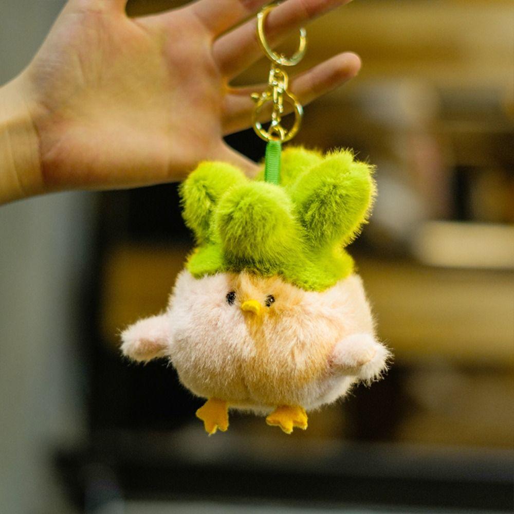 PP Cotton Vegetable Chicken Pendant Stuffed Chicken Plush Keychain  Home Party Decor