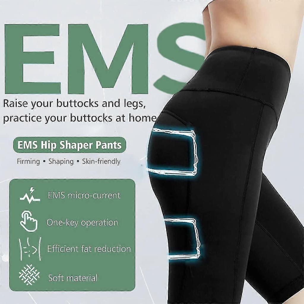 Pantaloncini a Vita Alta Pantaloni Yoga Con Stimolatore Muscolare Ems Ricaricabile, Stimolatore Ems Definitivo Glutei Per Uomini e Donne 8 Modalità 19 Livelli di Intensità