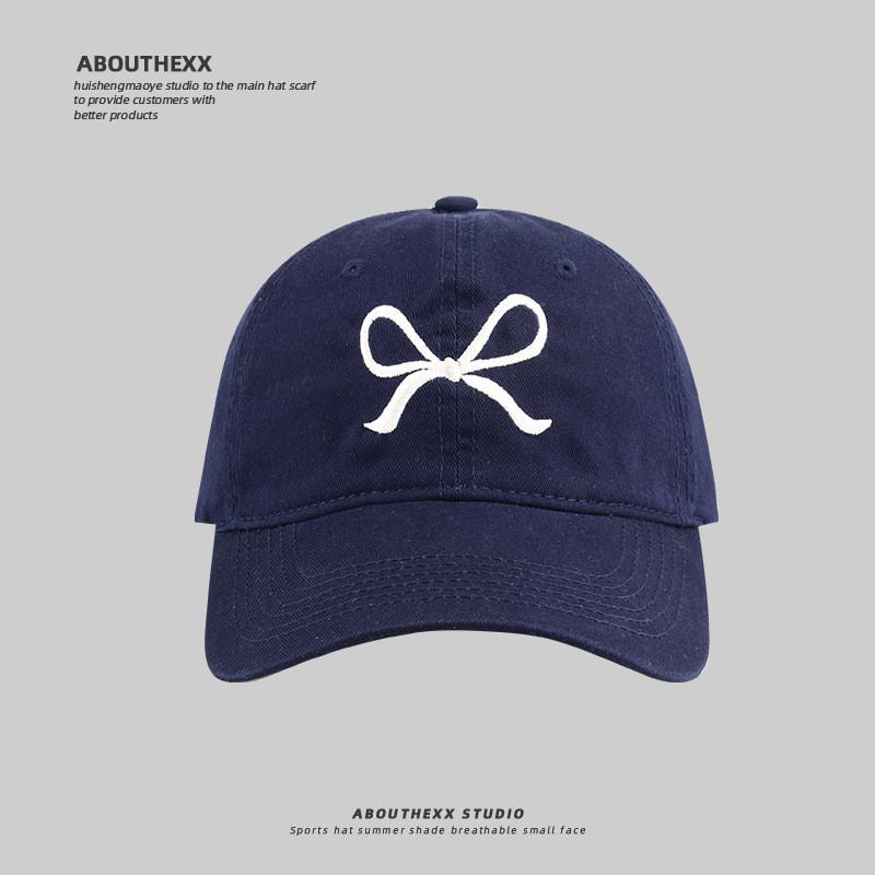 Bow Embroidered Baseball Cap With Sunshade And Breathable Cotton For Teens And Adults